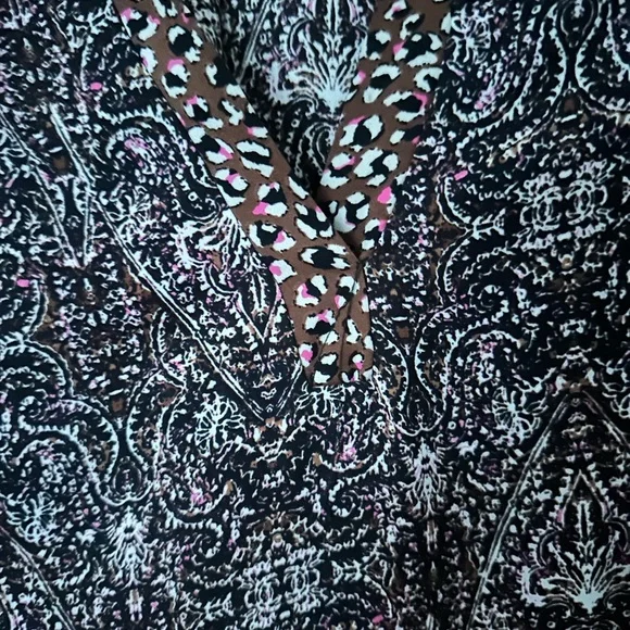 Allison Joy Leopard Print Blouse with Geometric Accents - Picture 3 of 4